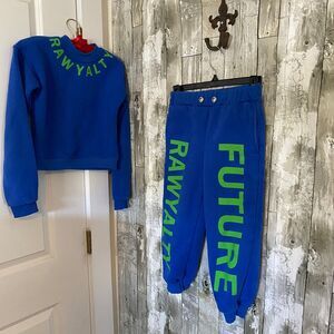 Rawyalty blue sweatsuit set kids 10